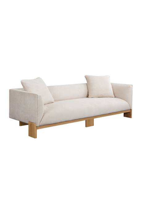   Modern European furniture - Oak Base White Upholstered Sofa - www.oroa.com | Oroa.com