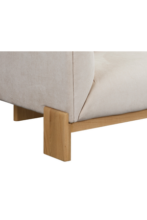   Modern European furniture - Oak Base White Upholstered Sofa - www.oroa.com | Oroa.com