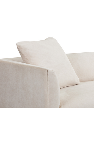   Modern European furniture - Oak Base White Upholstered Sofa - www.oroa.com | Oroa.com