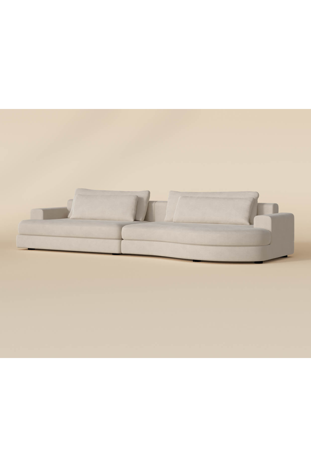   Modern European furniture - Cream Curved Seat Sofa - www.oroa.com | Oroa.com