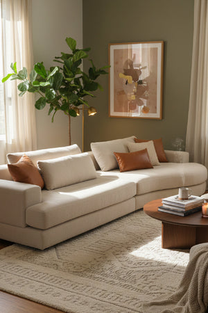   Modern European furniture - Cream Curved Seat Sofa - www.oroa.com | Oroa.com
