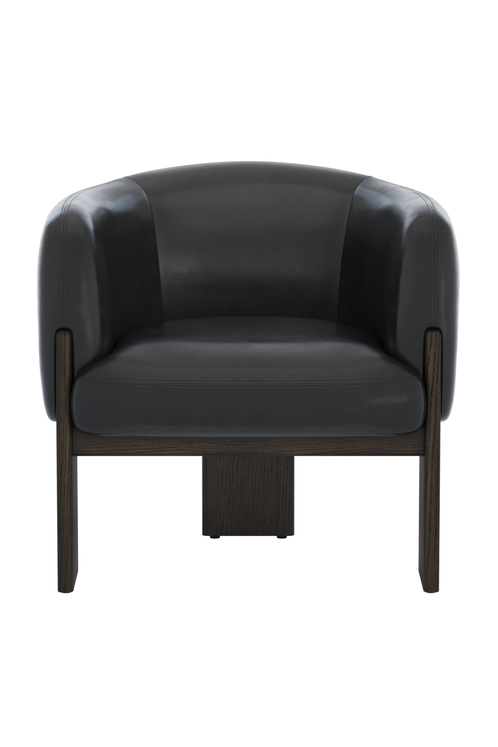   Modern European furniture - Black Leather Curved Lounge Chair - www.oroa.com | Oroa.com