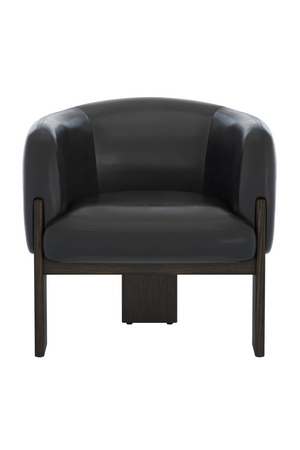   Modern European furniture - Black Leather Curved Lounge Chair - www.oroa.com | Oroa.com