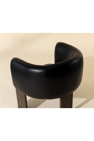   Modern European furniture - Black Leather Curved Lounge Chair - www.oroa.com | Oroa.com