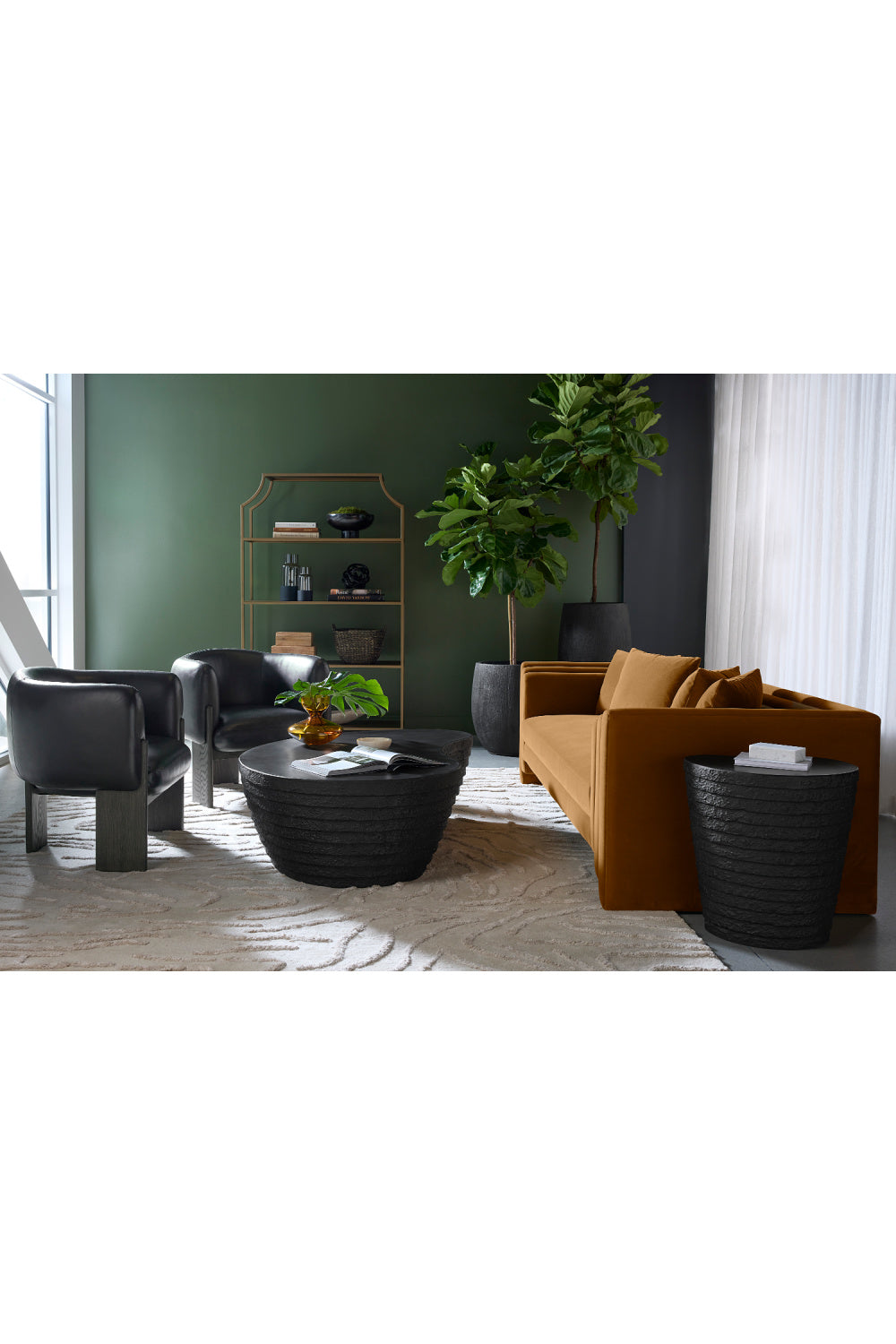   Modern European furniture - Black Leather Curved Lounge Chair - www.oroa.com | Oroa.com