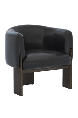   Modern European furniture - Black Leather Curved Lounge Chair - www.oroa.com | Oroa.com