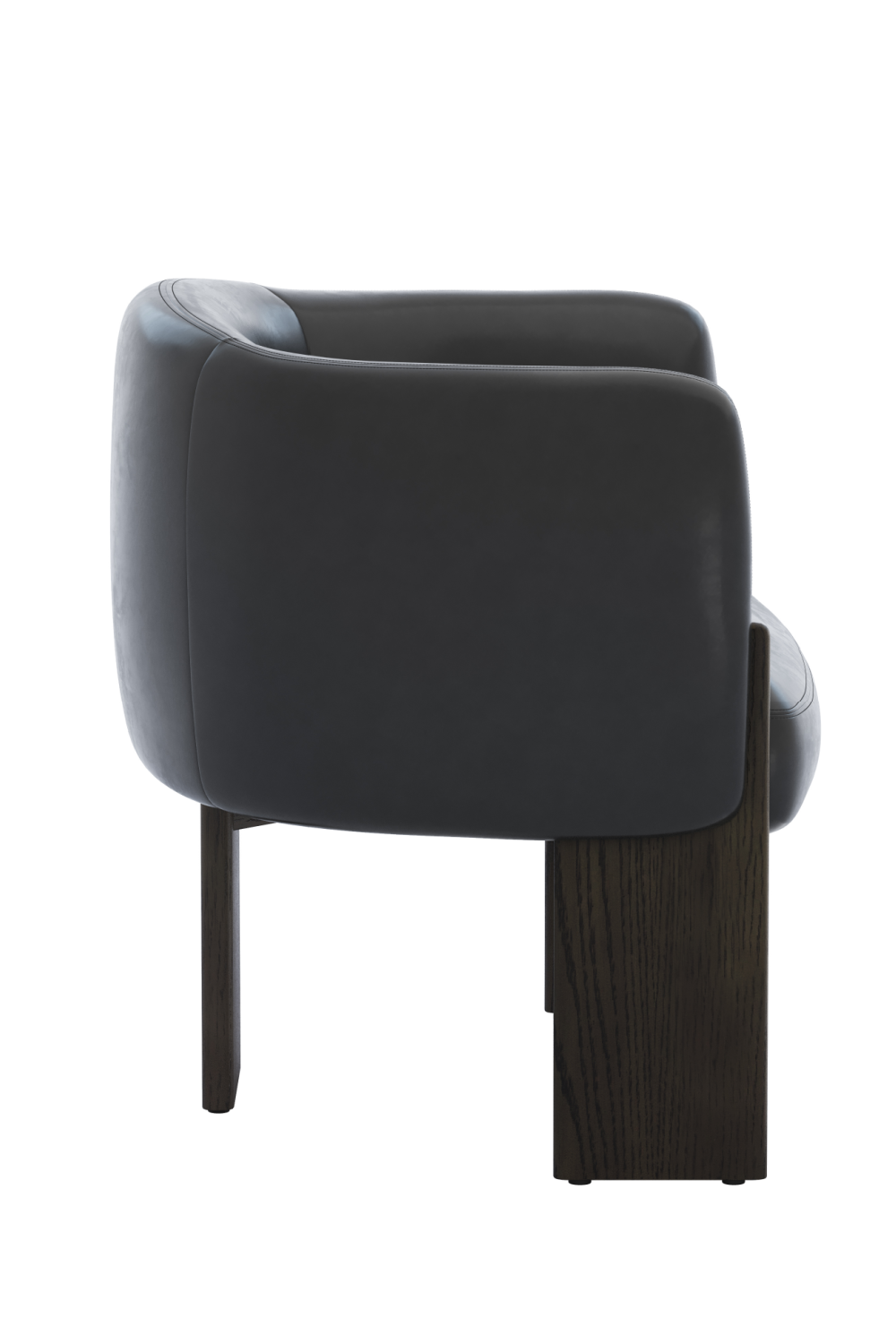   Modern European furniture - Black Leather Curved Lounge Chair - www.oroa.com | Oroa.com