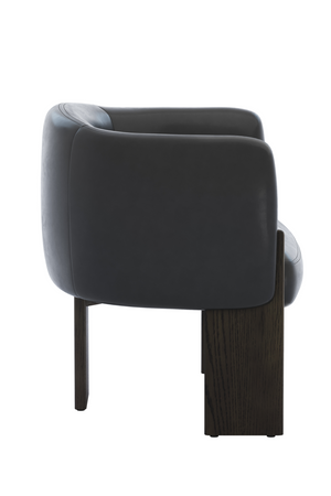   Modern European furniture - Black Leather Curved Lounge Chair - www.oroa.com | Oroa.com