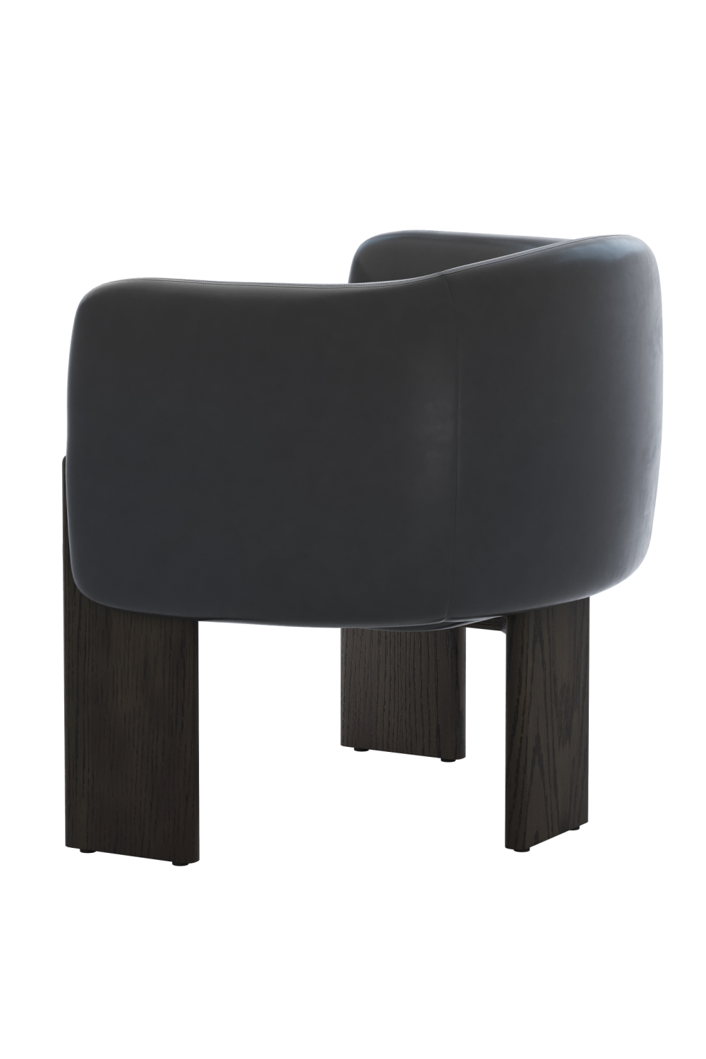   Modern European furniture - Black Leather Curved Lounge Chair - www.oroa.com | Oroa.com