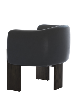   Modern European furniture - Black Leather Curved Lounge Chair - www.oroa.com | Oroa.com