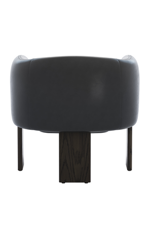   Modern European furniture - Black Leather Curved Lounge Chair - www.oroa.com | Oroa.com