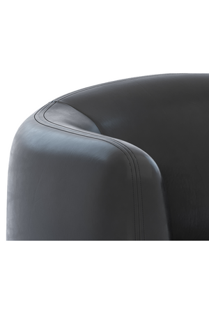   Modern European furniture - Black Leather Curved Lounge Chair - www.oroa.com | Oroa.com