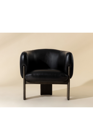   Modern European furniture - Black Leather Curved Lounge Chair - www.oroa.com | Oroa.com