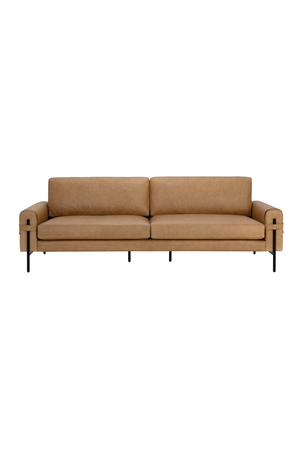   Modern European furniture - Brown Leather Strapped Sofa - www.oroa.com | Oroa.com