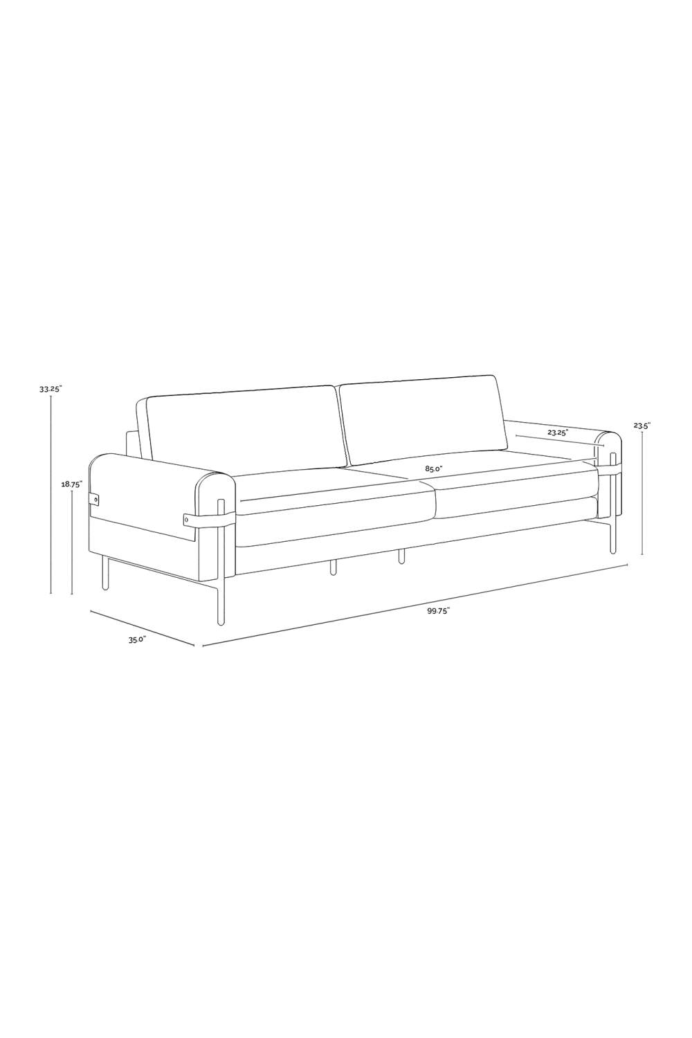   Modern European furniture - Brown Leather Strapped Sofa - www.oroa.com | Oroa.com