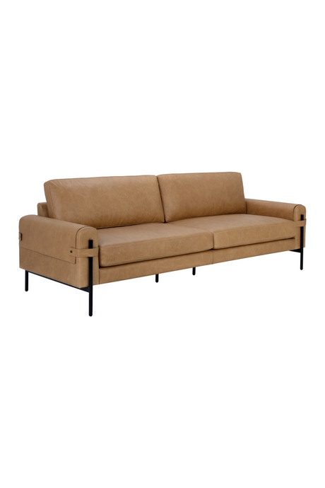  Modern European furniture - Brown Leather Strapped Sofa - www.oroa.com | Oroa.com