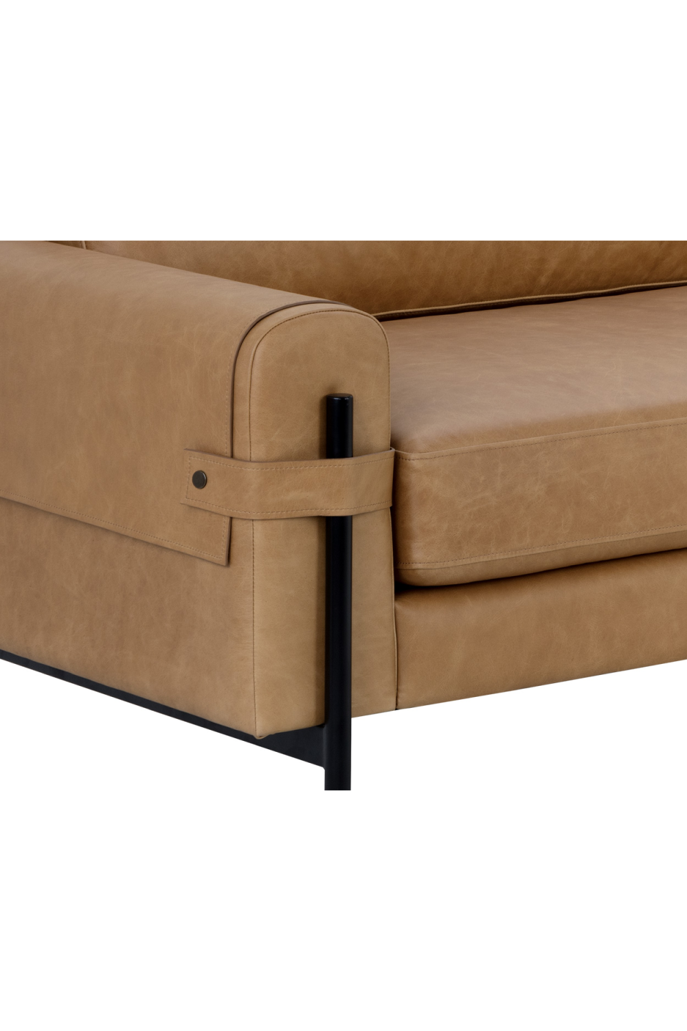   Modern European furniture - Brown Leather Strapped Sofa - www.oroa.com | Oroa.com