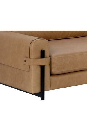   Modern European furniture - Brown Leather Strapped Sofa - www.oroa.com | Oroa.com