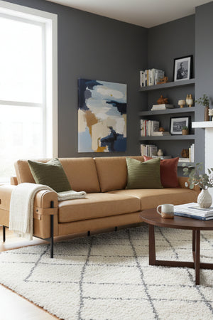   Modern European furniture - Brown Leather Strapped Sofa - www.oroa.com | Oroa.com