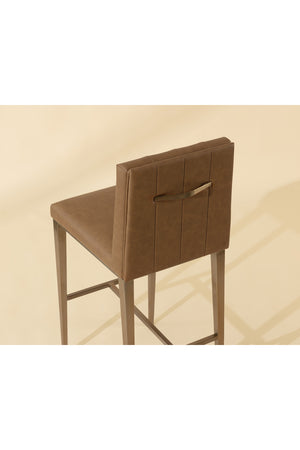   Modern European furniture - Vertical-Channeled Leather-Look Bar Stool - www.oroa.com | Oroa.com