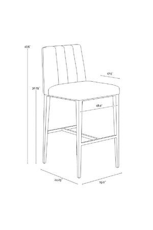   Modern European furniture - Vertical-Channeled Leather-Look Bar Stool - www.oroa.com | Oroa.com