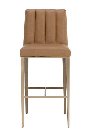   Modern European furniture - Vertical-Channeled Leather-Look Bar Stool - www.oroa.com | Oroa.com