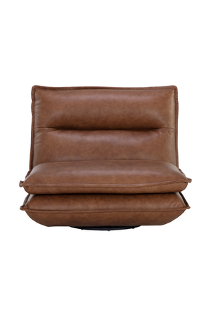  Modern European furniture - Brown Leather Swivel Armless Chair - www.oroa.com | Oroa.com