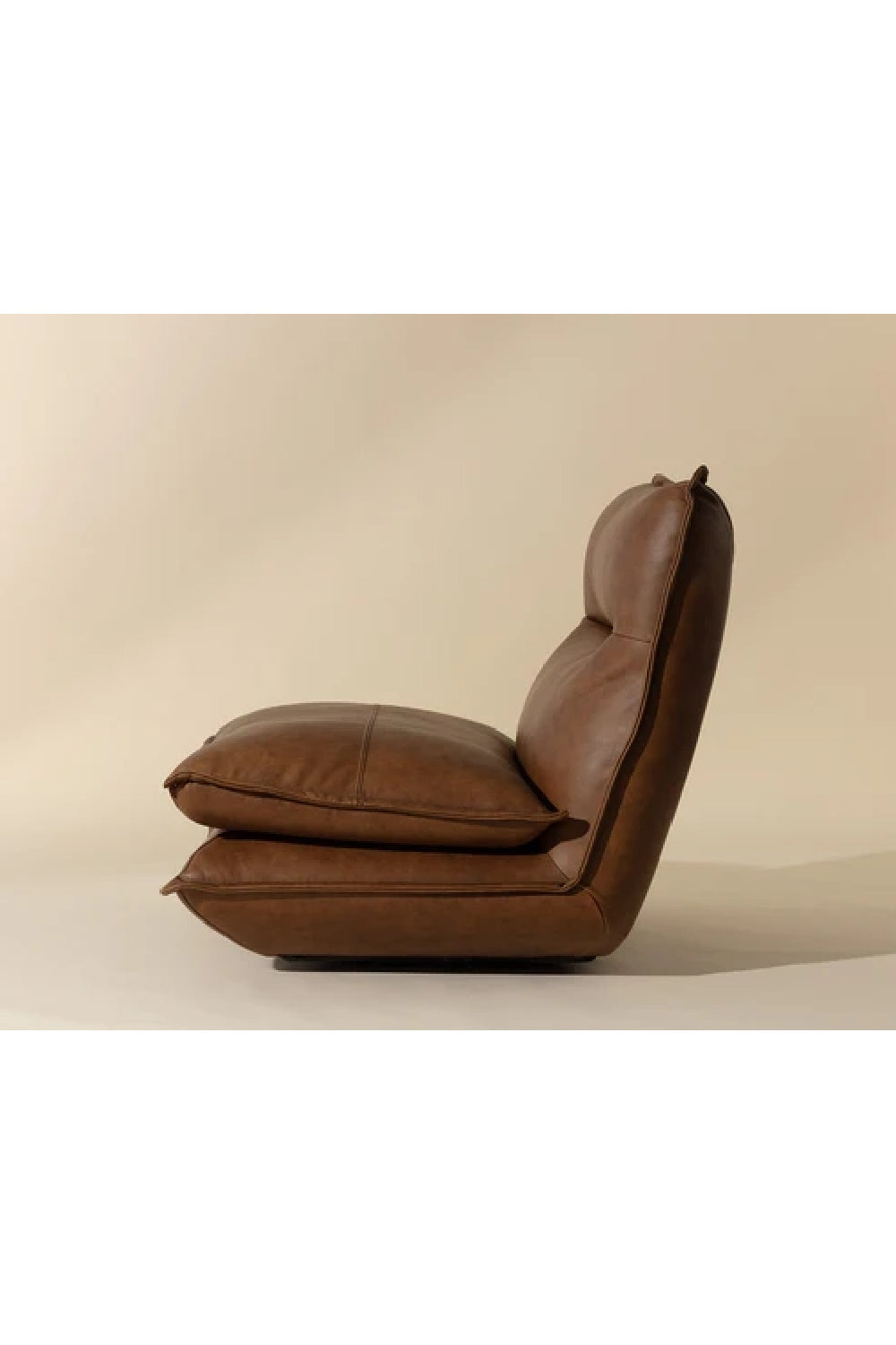   Modern European furniture - Brown Leather Swivel Armless Chair - www.oroa.com | Oroa.com