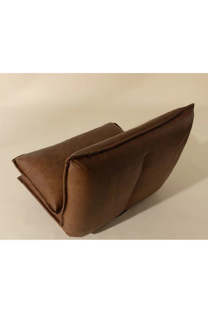   Modern European furniture - Brown Leather Swivel Armless Chair - www.oroa.com | Oroa.com