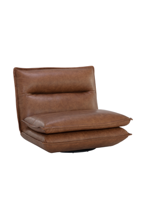  Modern European furniture - Brown Leather Swivel Armless Chair - www.oroa.com | Oroa.com