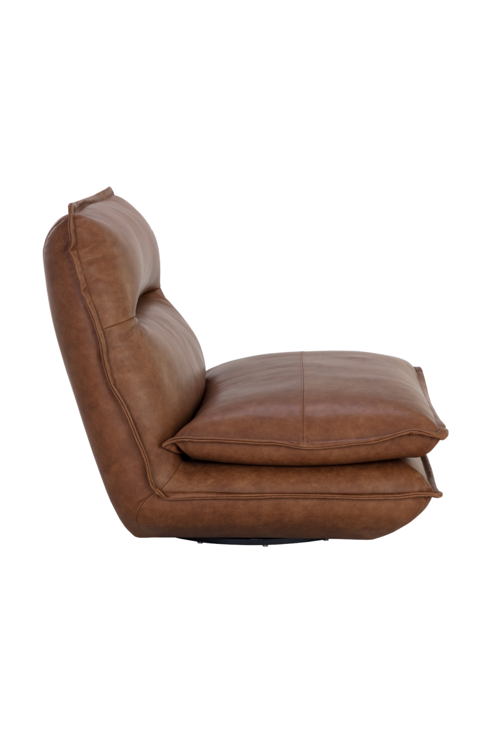   Modern European furniture - Brown Leather Swivel Armless Chair - www.oroa.com | Oroa.com