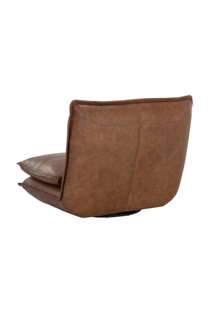   Modern European furniture - Brown Leather Swivel Armless Chair - www.oroa.com | Oroa.com