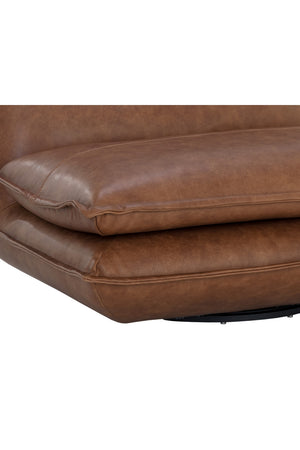   Modern European furniture - Brown Leather Swivel Armless Chair - www.oroa.com | Oroa.com