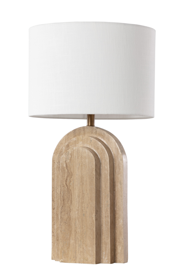 Modern European furniture - Arched Beige Travertine Table Lamp - www.oroa.com