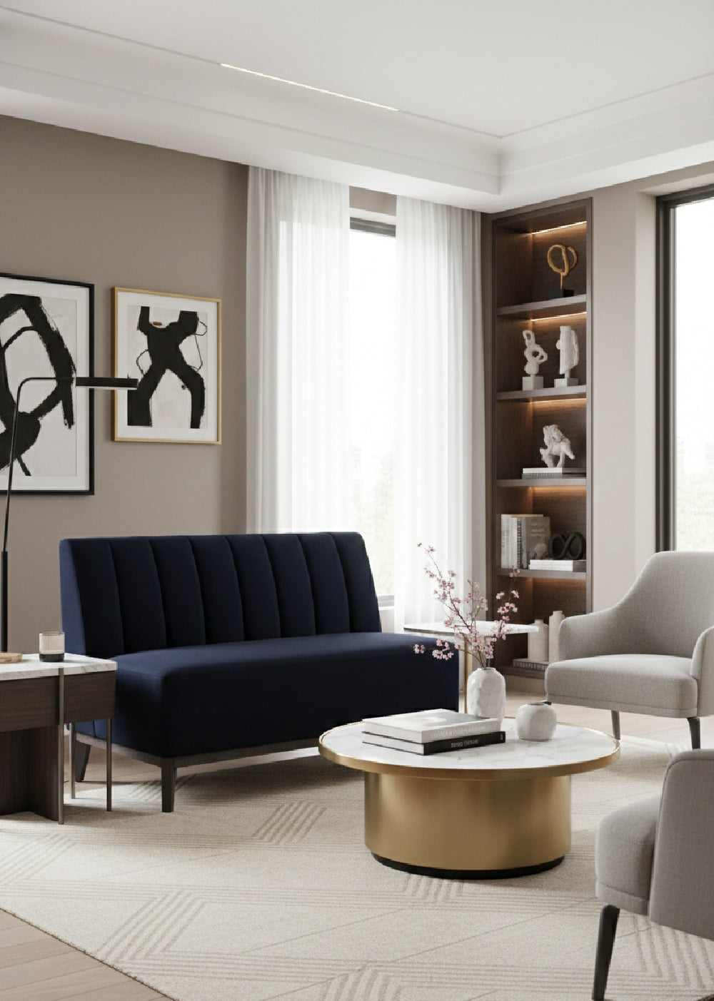   Modern European furniture - Blue Tufted-Back Banquette - www.oroa.com | Oroa.com