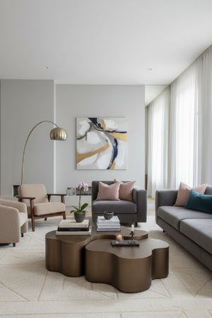   Modern European furniture - Antique Brass Nesting Coffee Tables - www.oroa.com | Oroa.com