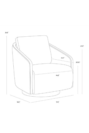   Modern European furniture - Birch Wood Frame Swivel Chair - www.oroa.com | Oroa.com