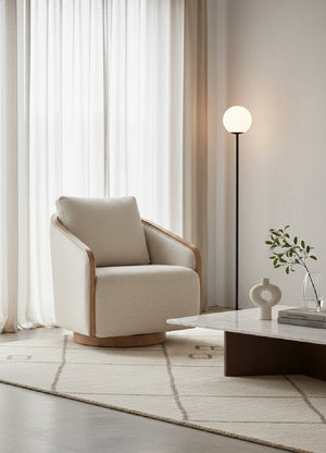   Modern European furniture - Birch Wood Frame Swivel Chair - www.oroa.com | Oroa.com