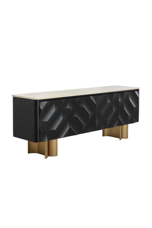   Modern European furniture - Faceted Black 4-Door Sideboard - www.oroa.com | Oroa.com