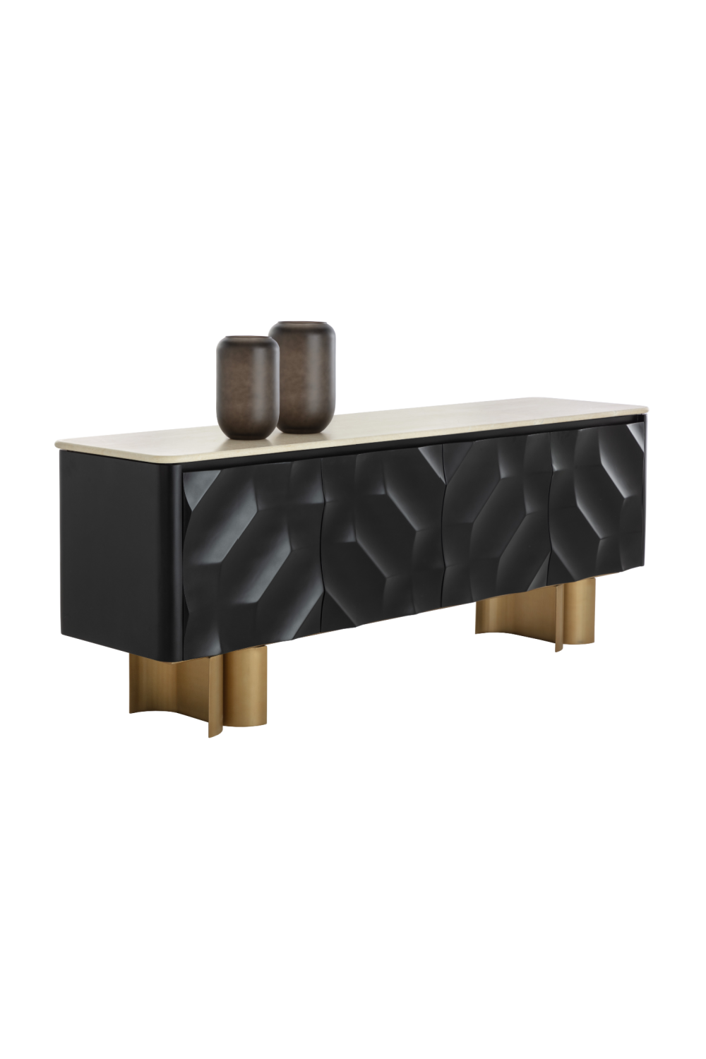   Modern European furniture - Faceted Black 4-Door Sideboard - www.oroa.com | Oroa.com