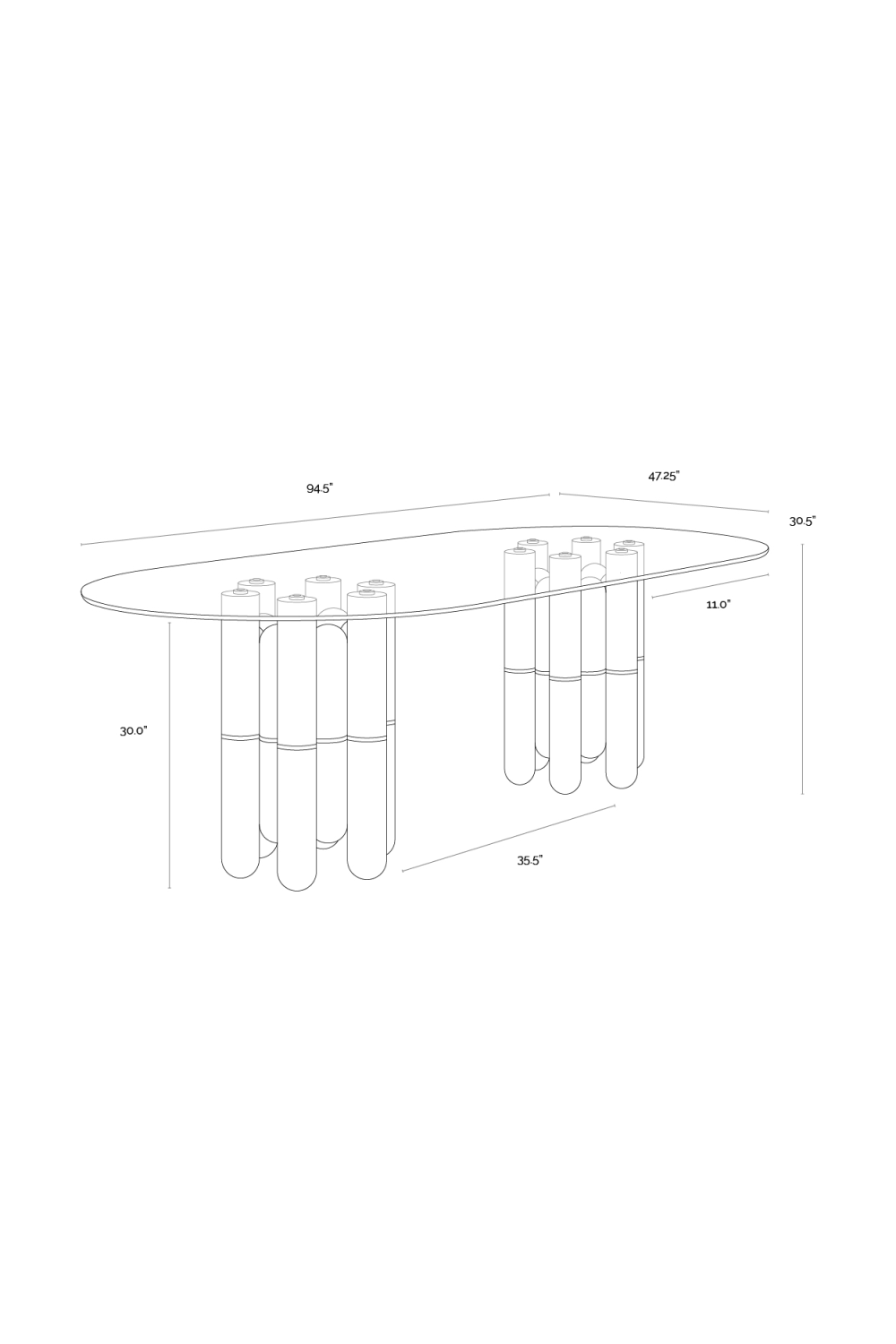   Modern European furniture - Glass Oval Dining Table  - www.oroa.com | Oroa.com