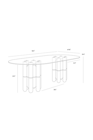   Modern European furniture - Glass Oval Dining Table  - www.oroa.com | Oroa.com