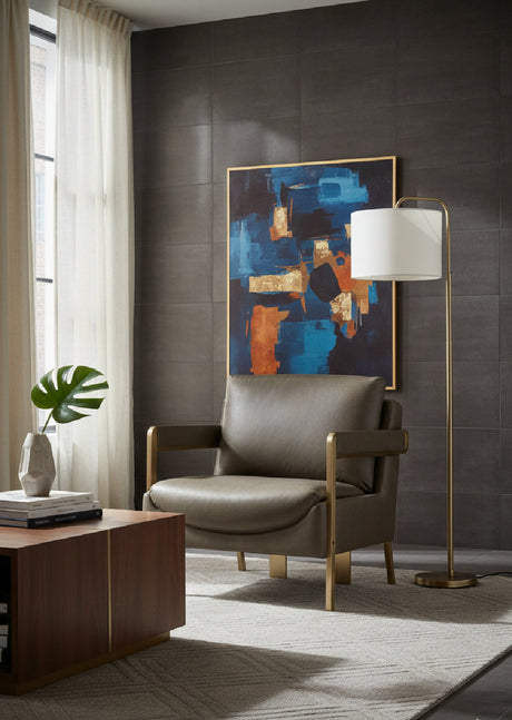   Modern European furniture - Taupe Leather Lounge Chair - www.oroa.com | Oroa.com