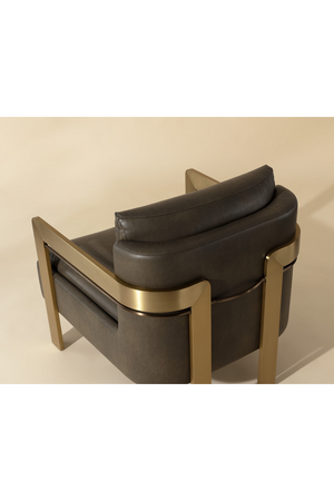   Modern European furniture - Taupe Leather Lounge Chair - www.oroa.com | Oroa.com