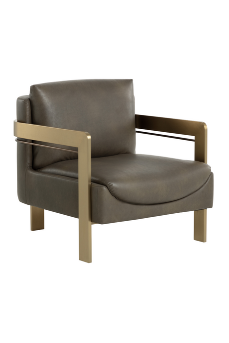   Modern European furniture - Taupe Leather Lounge Chair - www.oroa.com | Oroa.com