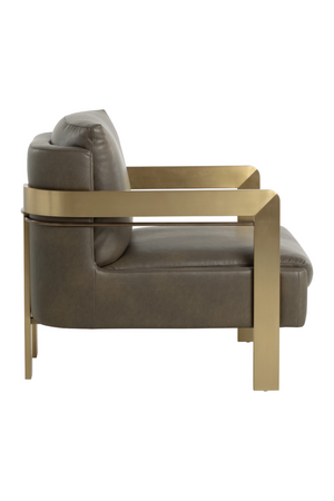   Modern European furniture - Taupe Leather Lounge Chair - www.oroa.com | Oroa.com