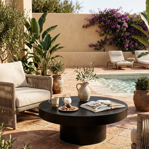   Round Gray Concrete Indoor/Outdoor Coffee Table | Oroa.com