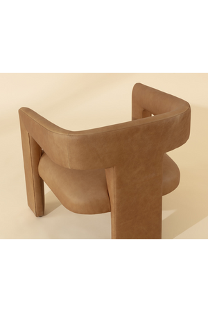   Modern European furniture - Brown Leather Sculptural Lounge Chair - www.oroa.com | Oroa.com