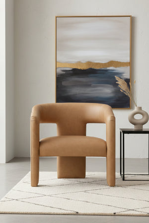   Modern European furniture - Brown Leather Sculptural Lounge Chair - www.oroa.com | Oroa.com