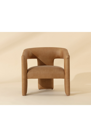   Modern European furniture - Brown Leather Sculptural Lounge Chair - www.oroa.com | Oroa.com